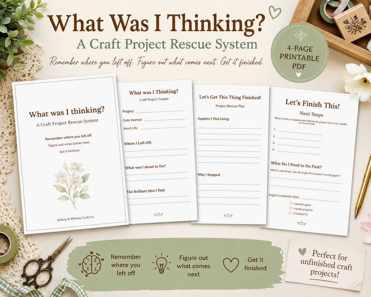 Craft Project Rescue System – Printable PDF for Unfinished Craft Projects