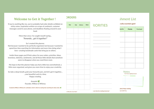 Craft Table Essentials – Printable Organization Bundle for Creative Small Businesses