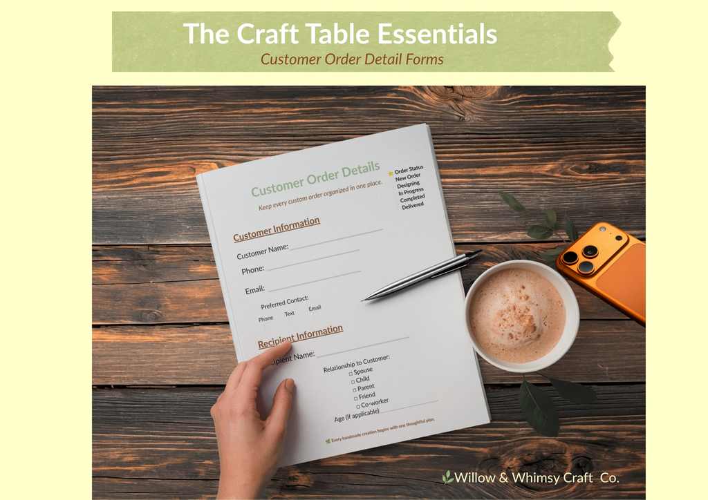 Customer Order Forms for Card Makers – Printable PDF for Handmade Businesses