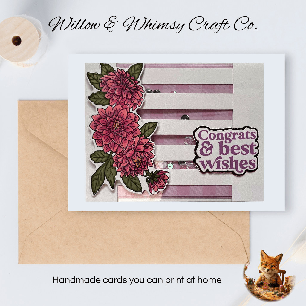 Congrats and Best Wishes Printable Card