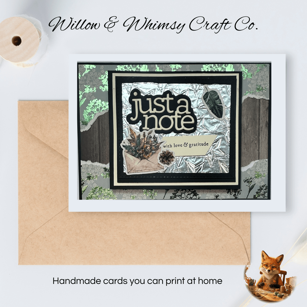 Just a Note Thank You  Printable Card